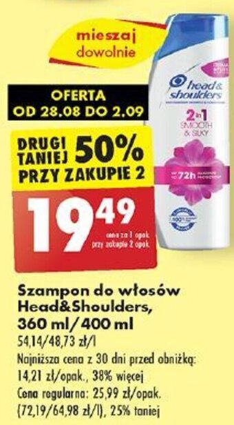 Biedronka Szampon do włosów Head&Shoulders, 360 ml/400 ml oferta