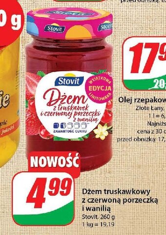 Dino Dżem truskawkowy z czerwoną porzeczką i wanilią oferta