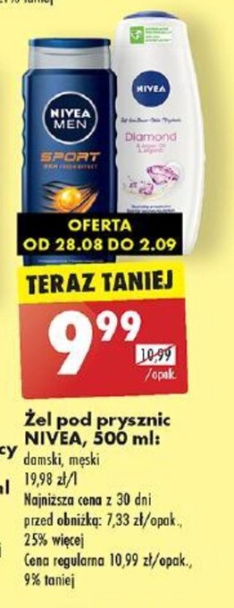 Biedronka Żel pod prysznic NIVEA 500 ml oferta