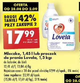 Biedronka Mleczko 1,45 l lub proszek do prania Lovela 1,3 kg oferta