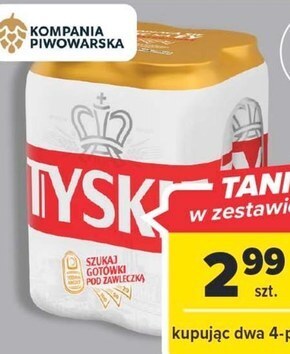 Carrefour Tyskie piwo jasne 2 l (4 x 0,5 l) oferta