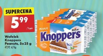 Biedronka Wafelek Knoppers Peanuts 5x25 g oferta