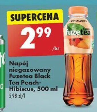 Biedronka Napój niegazowany Fuzetea Black Tea Peach Hibiscus 500 ml oferta