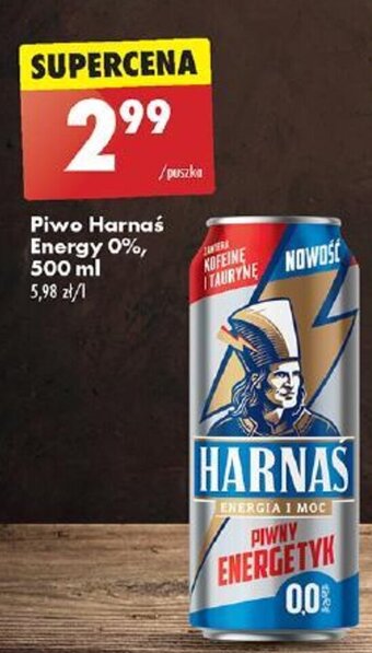 Biedronka Piwo Harnaś Energy 0% 500ml oferta