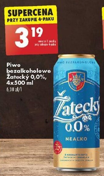 Biedronka Piwo bezalkoholowe Žatecký 0,0% 500 ml oferta