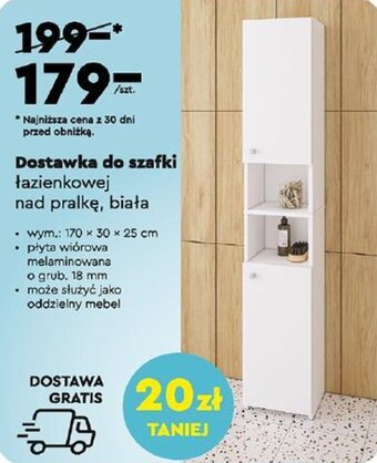 Biedronka Dostawka do szafki łazienkowej nad pralkę biała oferta