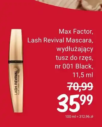 Rossmann Max Factor, Lash Revival Mascara, wydłużający tusz do rzęs, nr 001 Black 11,5 ml oferta