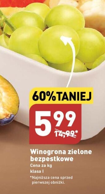 ALDI Winogrona zielone bezpestkowe 1 kg oferta