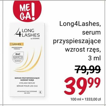 Rossmann Long4Lashes, serum przyspieszające wzrost rzęs 3 ml oferta
