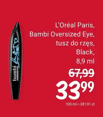 Rossmann L'Oréal Paris, Bambi Oversized Eye, tusz do rzęs, Black 8,9 ml oferta