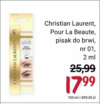 Rossmann Christian Laurent, Pour La Beaute, pisak do brwi, nr 01 2 ml oferta