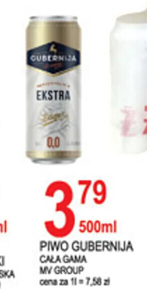 E.Leclerc PIWO GUBERNIJA CAŁA GAMA MV GROUP 500ml oferta