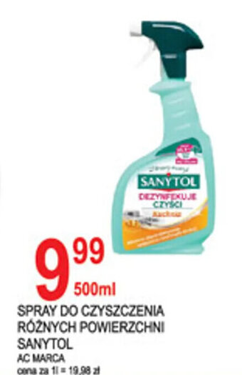 E.Leclerc SPRAY DO CZYSZCZENIA RÓŻNYCH POWIERZCHNI SANYTOL AC MARCA 500ml oferta