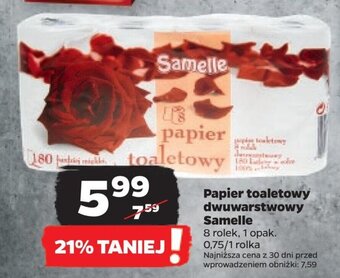 Netto Papier toaletowy dwuwarstwowy Samelle 8 rolek oferta