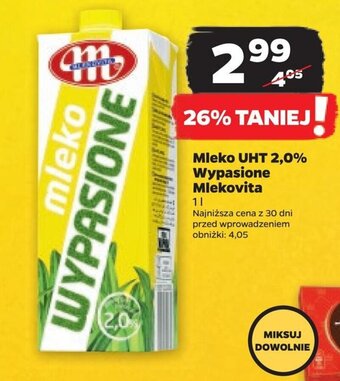 Netto Mleko UHT 2,0% Wypasione Mlekovita 1l oferta