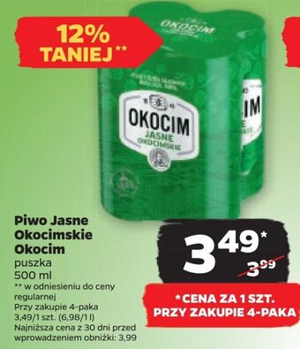 Netto Piwo Jasne Okocimskie Okocim 4x500ml 1szt oferta