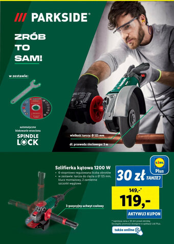 Lidl Szlifierka kątowa 1200 W oferta