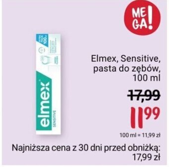 Rossmann Elmex, Sensitive, pasta do zębów, 100 ml oferta
