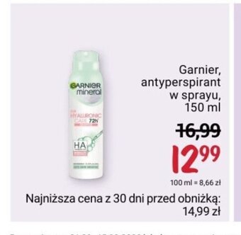 Rossmann Garnier, antyperspirant w sprayu, 150 ml oferta