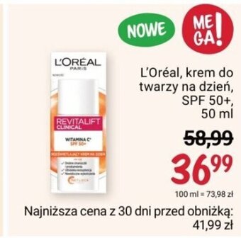 Rossmann L'Oréal, krem do twarzy na dzień, SPF 50+, 50 ml oferta
