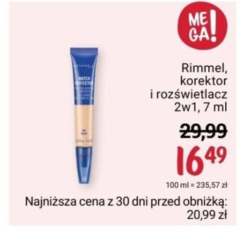 Rossmann Rimmel, korektor i rozświetlacz 2w1,7 ml oferta