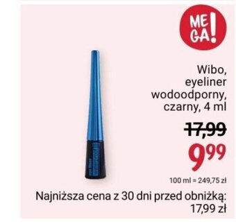 Rossmann Wibo, eyeliner wodoodporny, czarny, 4 ml oferta