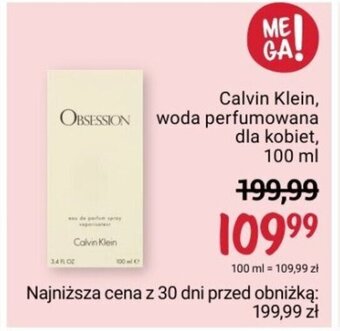 Rossmann Calvin Klein, woda perfumowana dla kobiet, 100 ml oferta