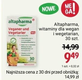Rossmann Altapharma, witaminy dla wegan i wegetarian, 30 szt. oferta
