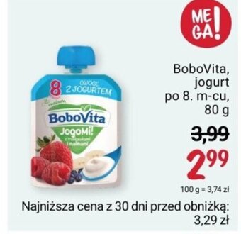 Rossmann BoboVita, jogurt po 8. m-cu, 80 g oferta