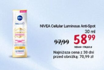 Rossmann NIVEA Cellular Luminous Ant-Spot 30 ml oferta