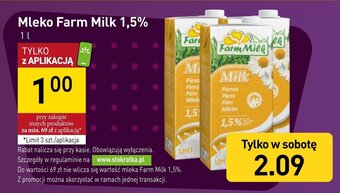 Stokrotka Mleko Farm Milk 1,5% 1 l oferta