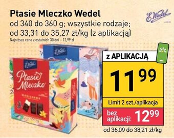 Stokrotka Ptasie Mleczko Wedel od 340 do 360 g oferta