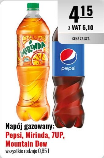 Eurocash Napój gazowany Pepsi, Mirinda, 7UP, Mountain Dew 0,85l oferta