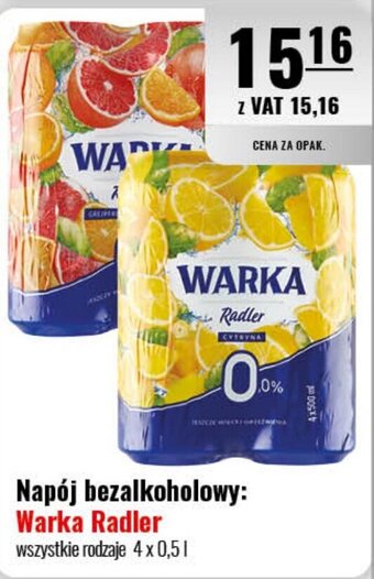Eurocash Napój bezalkoholowy Warka Radler 4x0,5l oferta