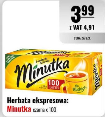 Eurocash Herbata ekspresowa Minutka czarna x 100 oferta