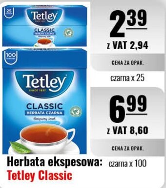 Eurocash Herbata ekspesowa czarna x 100 Tetley Classic oferta