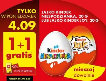Biedronka JAJKO KINDER NIESPODZIANKA 20 G LUB JAJKO KINDER JOY 20 G oferta