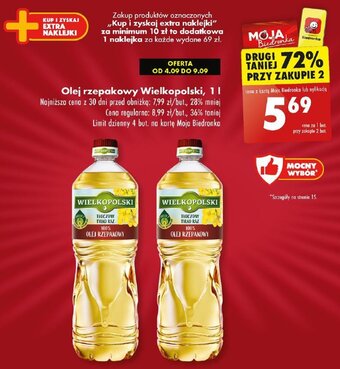 Biedronka Olej rzepakowy Wielkopolski 1l oferta