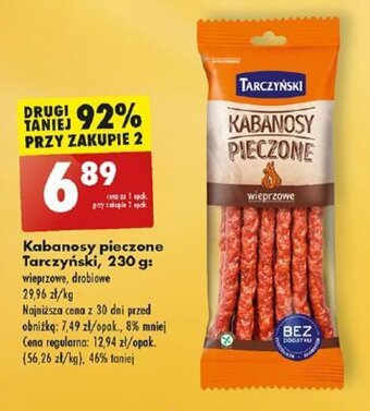 Biedronka Kabanosy pieczone Tarczyński 230 g oferta