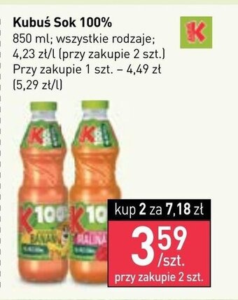 Stokrotka Kubuś Sok 100% 850 ml oferta