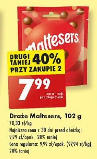 Biedronka Draże Maltesers 102 g oferta