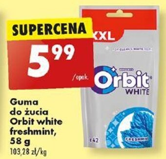 Biedronka Guma do żucia Orbit white freshmint 58 g oferta