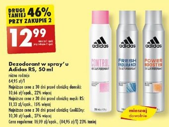 Biedronka Dezodorant w spray'u Adidas RS 50 ml oferta