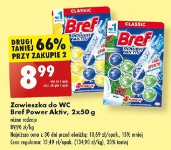 Biedronka Zawieszka do WC Bref Power Aktiv 2x50 g oferta