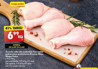 Biedronka Świeże udo lub podudzie kurczaka pakowane próżniowo Kraina Mięs 1kg oferta