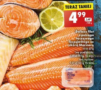 Biedronka Świeży filet z pstrąga tęczowego łososiowego ze skórą Marinero 100g oferta