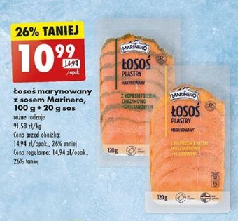 Biedronka Łosoś marynowany z sosem Marinero 100 g + 20 g sos oferta