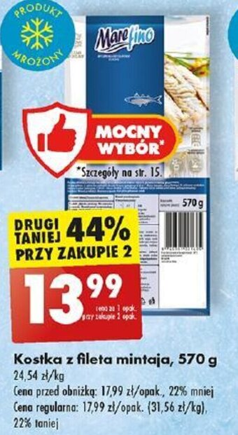 Biedronka Kostka z fileta mintaja 570 g oferta