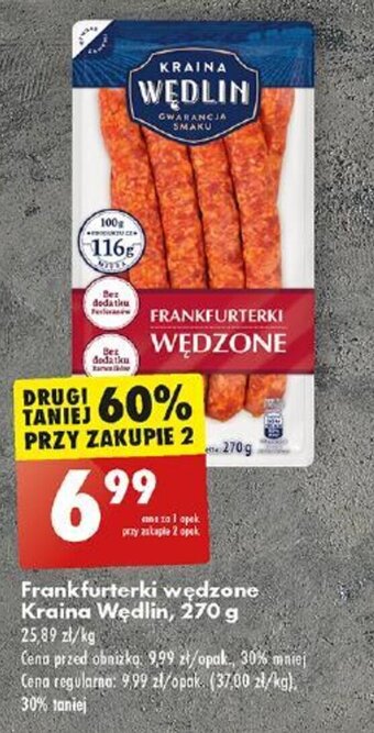 Biedronka Frankfurterki wędzone Kraina Wędlin 270 g oferta