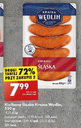 Biedronka Kiełbasa Śląska Kraina Wędlin 550 g oferta